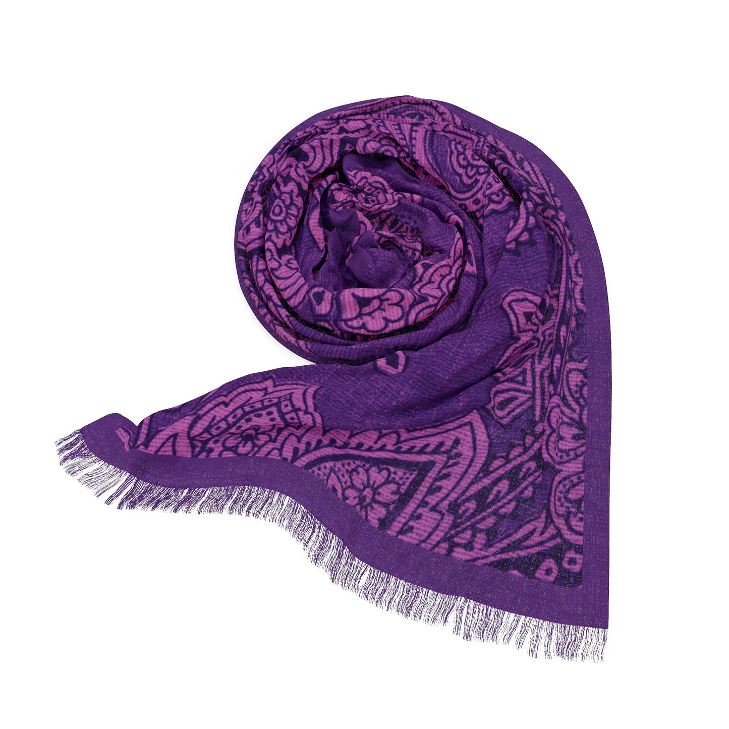 Elegant Floral Light Scarf - Soft Purple and Pink Blend