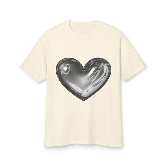 Heart Graphic Heavyweight Cotton Tee - Unisex Love Shirt