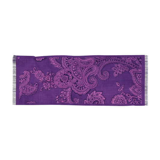 Elegant Floral Light Scarf - Soft Purple and Pink Blend