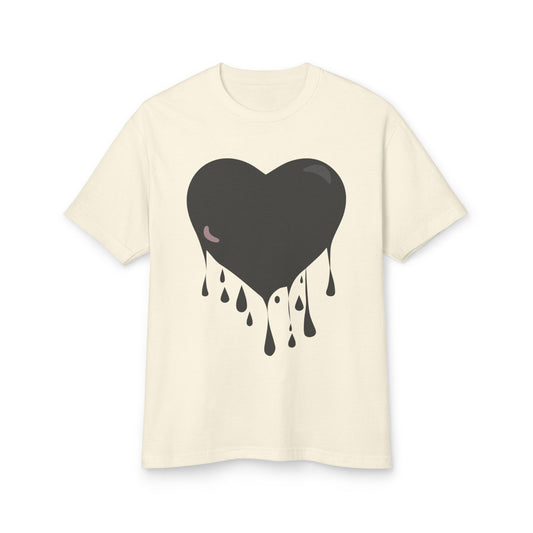 Dripping Heart Unisex Heavyweight Cotton Tee - Casual & Edgy Style